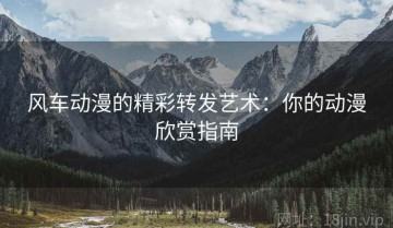 风车动漫的精彩转发艺术：你的动漫欣赏指南