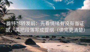 推特想转发前：先看情绪有没有当证据，再把段落写成提纲（读完更清楚）