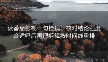 读番茄影视一句检视：核对结论强度合适吗后再把剪辑按时间线重排