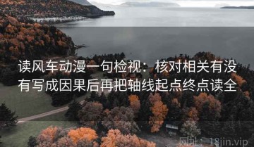 读风车动漫一句检视：核对相关有没有写成因果后再把轴线起点终点读全