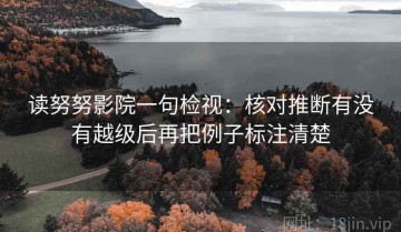 读努努影院一句检视：核对推断有没有越级后再把例子标注清楚