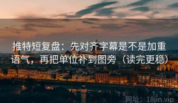 推特短复盘：先对齐字幕是不是加重语气，再把单位补到图旁（读完更稳）