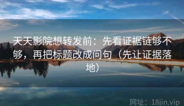 天天影院想转发前：先看证据链够不够，再把标题改成问句（先让证据落地）