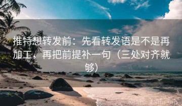 推特想转发前：先看转发语是不是再加工，再把前提补一句（三处对齐就够）