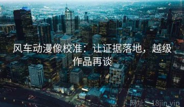 风车动漫像校准：让证据落地，越级作品再谈