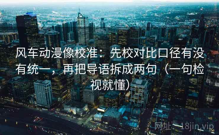 风车动漫像校准：先校对比口径有没有统一，再把导语拆成两句（一句检视就懂）