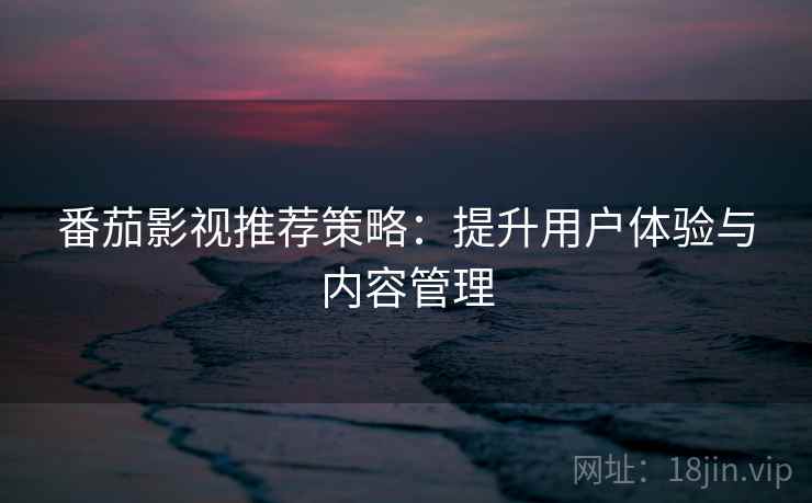 番茄影视推荐策略：提升用户体验与内容管理