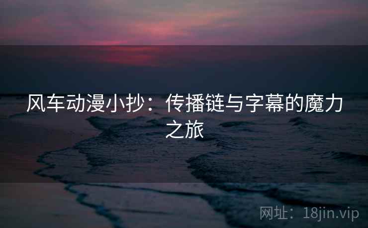 风车动漫小抄:传播链与字幕的魔力之旅 风车动漫小抄:传播链与字幕的魔力之旅